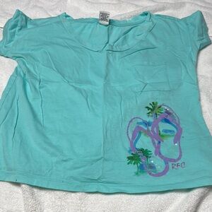 Aqua T-Shirt with Flip Flop Design